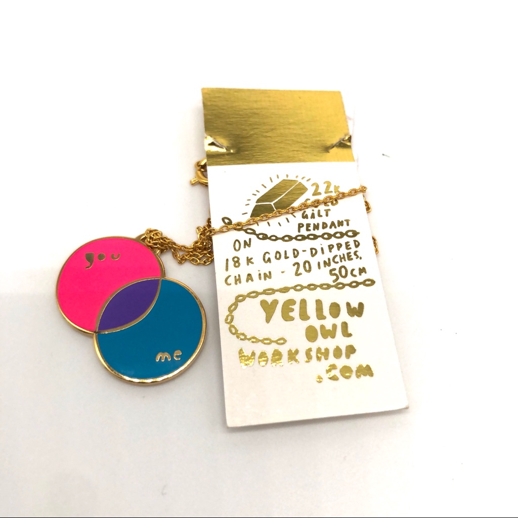 Nwt Yellow Owl Project You & Me Gold Necklace